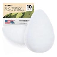 10 pack of eco-friendly buff puff facial sponges for cleansing and exfoliating - made in the usa from recycled materials - ideal natural facial scrubber to enhance your skincare routine logo