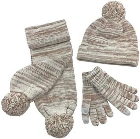img 1 attached to 🧣 Warm and Stylish Sherpa Knitted Winter Girls' Accessories by NIce Caps for Cold Weather