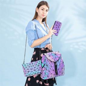 img 3 attached to Geometric Purses Handbags Holographic Reflective Women's Handbags & Wallets and Crossbody Bags