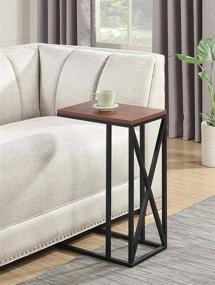 img 2 attached to Convenience Concepts Tucson C End Table: Chic Cherry and Black Design for Stylish Functionality