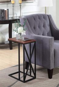 img 1 attached to Convenience Concepts Tucson C End Table: Chic Cherry and Black Design for Stylish Functionality