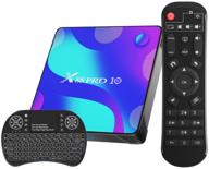 📺 x10 smart box - android 10.0 tv box with backlit wireless mini keyboard, 4gb ram 32gb rom, rk3318 quad-core 64bit cortex-a53, 2.4ghz/5ghz wifi 4k uhd, bluetooth 4.0 logo