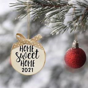 img 1 attached to 🏡 2021 Christmas Birch Slice Wooden Ornaments - Home Sweet Home Edition: Perfect Housewarming Presents for New Homeowners, Wooden Christmas Tree Decorations