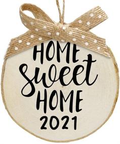 img 4 attached to 🏡 2021 Christmas Birch Slice Wooden Ornaments - Home Sweet Home Edition: Perfect Housewarming Presents for New Homeowners, Wooden Christmas Tree Decorations