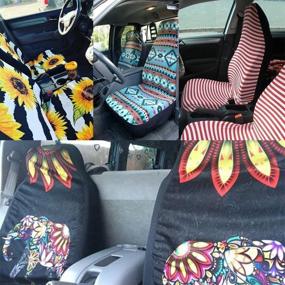 img 3 attached to Aoopistc Animal Cow Sunflower Vehicle Bucket Seat Cover Pink Anti-Slip Front Cushion Car Seat Covers Universal Fit Cars SUV Trucks Sedan