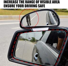 img 3 attached to YnGia Blind Spot Mirrors: Adjustable Wide Angle Car Auxiliary Mirror, Fits Car Mirror Frame Thickness <5MM, 1 Piece (Black-Left)