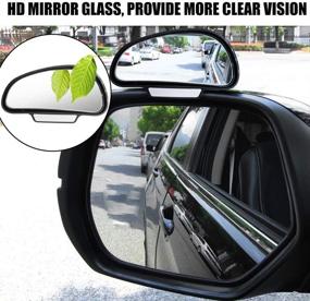 img 1 attached to YnGia Blind Spot Mirrors: Adjustable Wide Angle Car Auxiliary Mirror, Fits Car Mirror Frame Thickness <5MM, 1 Piece (Black-Left)