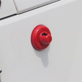 img 1 attached to 🚗 Enhance Your Jeep Wrangler's Aesthetic with the MOEBULB Radio Antenna Base Cover Aerial Trim: Compatible for 2007-2020 Jeep Wrangler JU JK & Unlimited (Red)