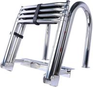 🚤 premium 316 stainless steel folding pontoon boat ladder with telescoping steps & reinforced dock attachment: heavy duty, wider pedals, and hand railings for easy rear entry and swim deck access логотип