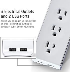img 3 attached to Joule Surge Protector Power Strip With 3 Outlets And 2 USB Ports – Portable For Travel