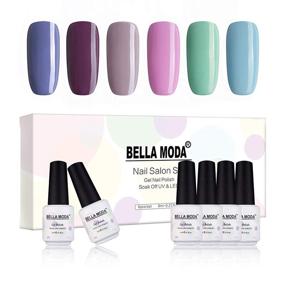 img 1 attached to 💅 BELLA MODA 8мл Гель-лак для снятия с помощью ультрафиолетовой лак-покрытие для ногтей - Набор из 6 цветов в подарочной коробке, BB-15.