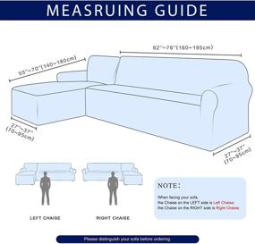 img 2 attached to 🛋️ Protective Stretchy L-Shaped Sectional Couch Cover by subrtex - Elastic Washable Furniture Protector in Light Gray (Left-Chaise)
