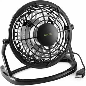 img 4 attached to 💨 iKross Black USB Mini Desktop Office Fan - 360 Rotation - Ideal for PC Computer Laptop Chromebook Ultrabook