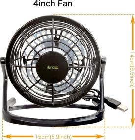 img 1 attached to 💨 iKross Black USB Mini Desktop Office Fan - 360 Rotation - Ideal for PC Computer Laptop Chromebook Ultrabook