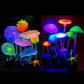 img 4 attached to 🐠 Aquarium Decorations: Glowing Silicone Coral Plant Accessories - 2 Pack for Vibrant Fish Tanks!