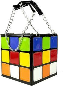 img 4 attached to 👜 AQING Colorful Magic Cube Handbag: Fashionable Tote Purses for Women and Girls