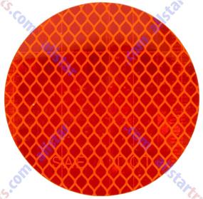 img 2 attached to 🚚 Set of 4 High Visibility Reflective Stick-On Prism Reflectors - 3" Inch Round DOT-SAE Amber/Red, Strong Adhesive & Weatherproof - Ideal for Trailer, Camper, RV, Flatbed, Fender, Property, Boat, Marine (Amber)