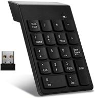 💻 portable wireless numeric keypad: 18 keys, usb receiver, black - ideal for laptop, desktop, surface pro, pc logo
