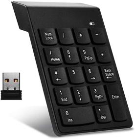 img 4 attached to 💻 Portable Wireless Numeric Keypad: 18 Keys, USB Receiver, Black - Ideal for Laptop, Desktop, Surface Pro, PC