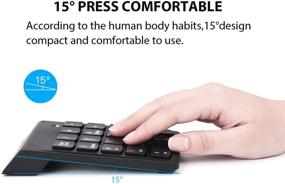 img 2 attached to 💻 Portable Wireless Numeric Keypad: 18 Keys, USB Receiver, Black - Ideal for Laptop, Desktop, Surface Pro, PC