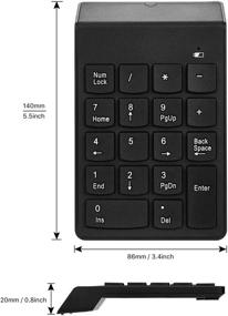 img 3 attached to 💻 Portable Wireless Numeric Keypad: 18 Keys, USB Receiver, Black - Ideal for Laptop, Desktop, Surface Pro, PC