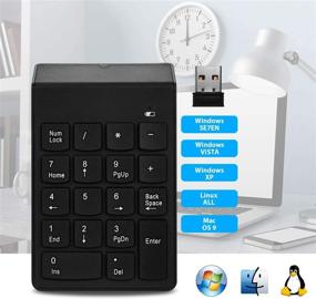 img 1 attached to 💻 Portable Wireless Numeric Keypad: 18 Keys, USB Receiver, Black - Ideal for Laptop, Desktop, Surface Pro, PC