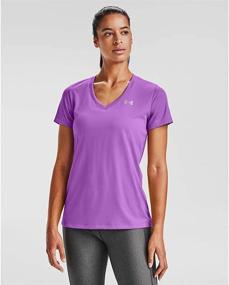img 4 attached to 👚 Solid V-Neck Short Sleeve Tech Top for Women by Under Armour