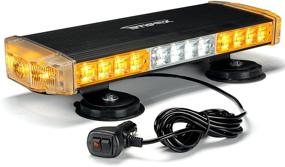 img 4 attached to 🚧 Xprite 18" Heavy-duty Magnetic Mount Strobe Light Bar for Construction Vehicles and Snowplow Trucks (Amber/White/Amber) - Ultimate Safety Warning Beacon Lights