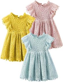 img 2 attached to Enchanting Hollow Sleeve Princess Frilled Girls' Dress: Perfect Clothing for Dresses