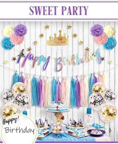 img 3 attached to 🎈 39-Piece Monkey Home Birthday Decorations Set: Blue Purple Pink White Tissue Paper Tassel Star Garland, Tissue Paper Pom Poms, Confetti Balloon - Ideal for Birthday, Wedding, Festival, and Party Decorations