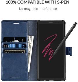 img 1 attached to 📱 KILINO Galaxy Note 9 Wallet Case - S-Pen Compatible, RFID Blocking, Blue