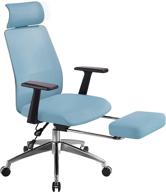 🪑 amamu blue ergonomic home office chair with 3d lumbar support, high back mesh desk chair, headrest & footrest swivel tilt function, task computer chairs for office and home логотип