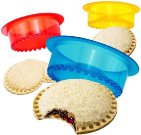 img 4 attached to 🥪 HiYZ Sandwich Cutter and Sealer Pack – Fun Uncrustables Sandwich Maker Set for Kids - Bread Decruster Pancake Maker & DIY Cookie Cutter - Perfect for Lunchbox and Bento Box (Blue), Package of 5