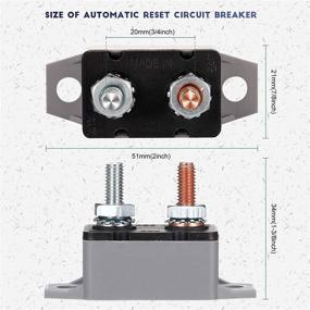 img 2 attached to 🔌 High-Performance 50 Amp 4-Piece Automatic Reset Circuit Breaker for Automotive and More - DC 12V to 24V with Cover and Stud Bolt