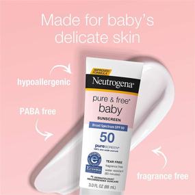 img 3 attached to 👶 Neutrogena Pure & Free Baby Mineral Sunscreen Lotion: SPF 50, Zinc Oxide, Water-Resistant, Hypoallergenic, Tear-Free - 3 fl. oz