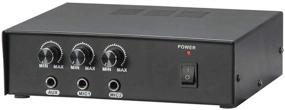 img 1 attached to 🔊 50W Compact Mini Public Address Amplifier - Home Power Audio Sound PA Receiver System with AUX, 2 Microphone Inputs, Independent Volume Control - Pyle PMSA20 Black, for 4 to 8ohm Speakers