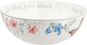 img 3 attached to 🦋 White Lenox Butterfly Meadow Serving Bowl: Live Well, Laugh Often, Love Much