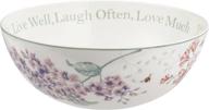 🦋 white lenox butterfly meadow serving bowl: live well, laugh often, love much логотип