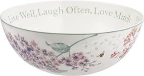 img 4 attached to 🦋 White Lenox Butterfly Meadow Serving Bowl: Live Well, Laugh Often, Love Much