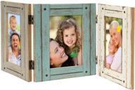 🖼️ excello global products hand painted rustic triple picture frame: displays three 4x6 photos - egp-hd-0023 логотип