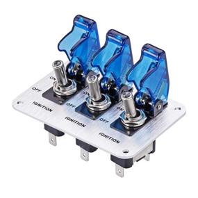 img 4 attached to 🏎️ Enhanced JIANFA Toggle Switch with LED Indicator for Racing Sport Cars - Blue, 12V Metal Wire Drawing Face Plate