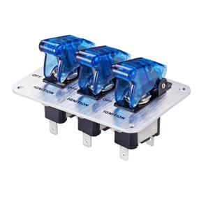 img 3 attached to 🏎️ Enhanced JIANFA Toggle Switch with LED Indicator for Racing Sport Cars - Blue, 12V Metal Wire Drawing Face Plate