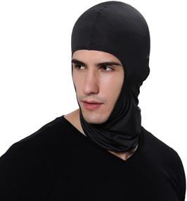 img 2 attached to 3-Pack Lycra Bandana Face Hat for Outdoor Airsoft Motorcycle Ski Mask Winter Sun Balaclava Black Tactical Hood Helmet