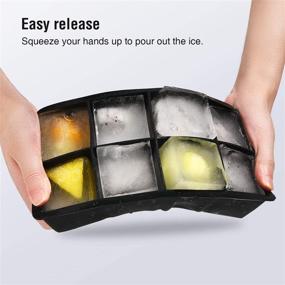 img 1 attached to Ice Cube Trays Large Size Silicone Square Molds - Make 8 Giant Ice Cubes for Whiskey and Cocktails, Keep Drinks Chilled - Reusable, BPA Free, 2 Pack