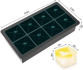 img 2 attached to Ice Cube Trays Large Size Silicone Square Molds - Make 8 Giant Ice Cubes for Whiskey and Cocktails, Keep Drinks Chilled - Reusable, BPA Free, 2 Pack