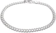 📿 925 sterling silver 4mm charm link anklet - choice of silver or yellow logo