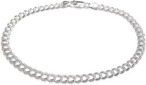 img 4 attached to 📿 925 Sterling Silver 4mm Charm Link Anklet - Choice of Silver or Yellow