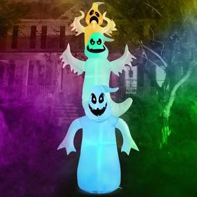 img 2 attached to 10Ft Halloween Inflatable Ghost Decor - Rocinha Three Cute Scary Ghost Inflatables with Color Changing Lights, Perfect for Halloween Yard Garden Lawn Outdoor Decor