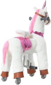 img 3 attached to 🦄 JoJoPooNy Ride on Unicorn Toy: Premium Plush Animal Toy for Kids (3-6 Years) with Walking and Rolling Features – 27 Inch Height