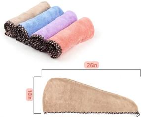 img 3 attached to 🧖 Arashill 4-Piece Set: Microfiber Hair Towel Wrap - Quick Dry, Super Absorbent Hat for Drying Curly, Long & Thick Hair